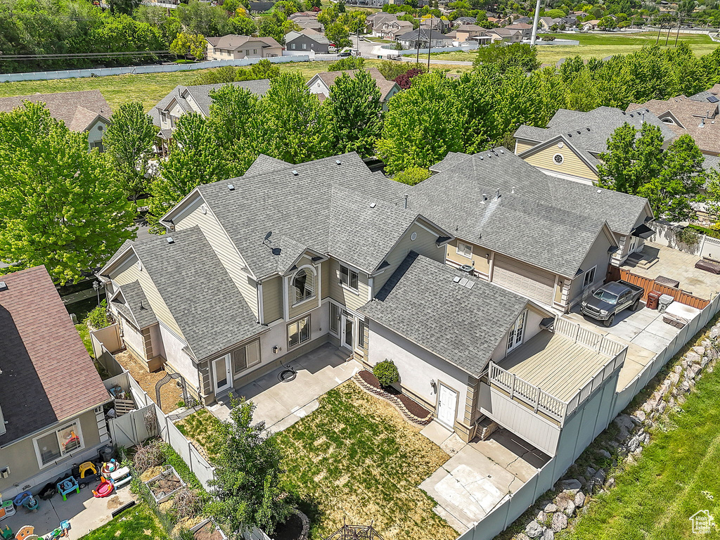 Aerial perspective of suburban area