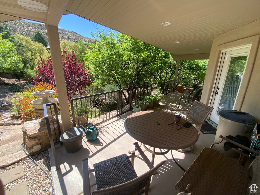 View of patio / terrace featuring a balcony