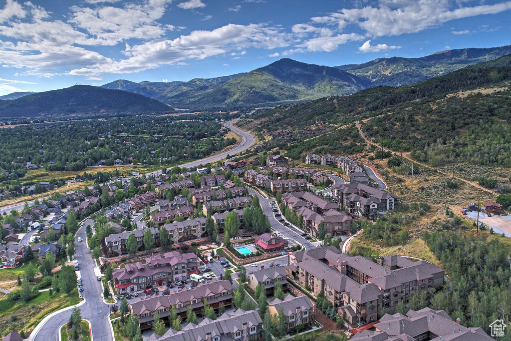 Bird's eye view with a mountain view and a residential view