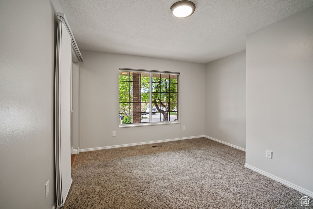Carpeted empty room with baseboards