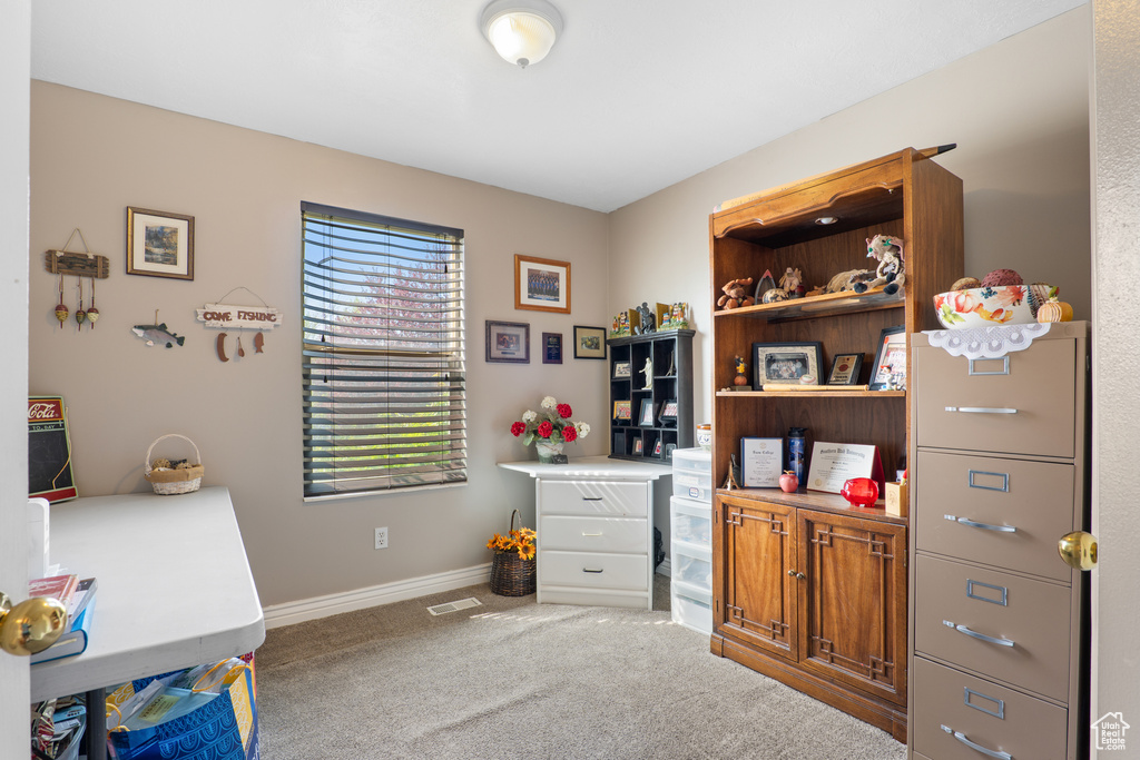 Interior space with baseboards and visible vents