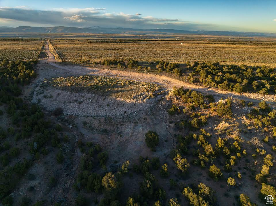 Aerial view featuring a rural view and a mountain view