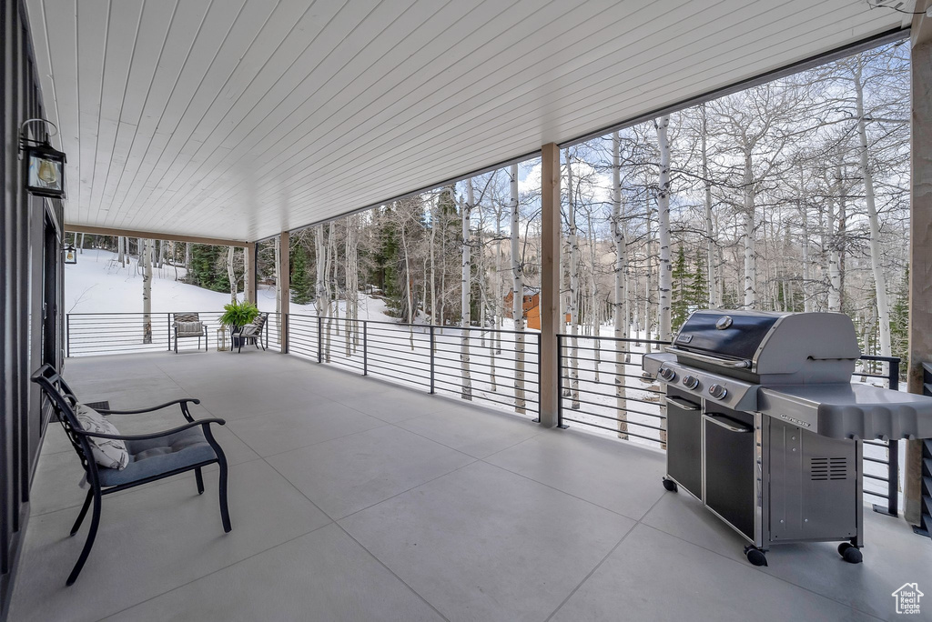 View of patio / terrace with a grill