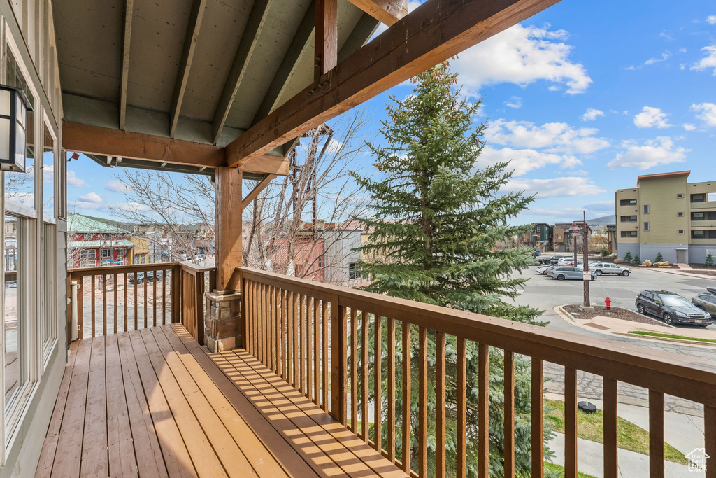 View of wooden deck
