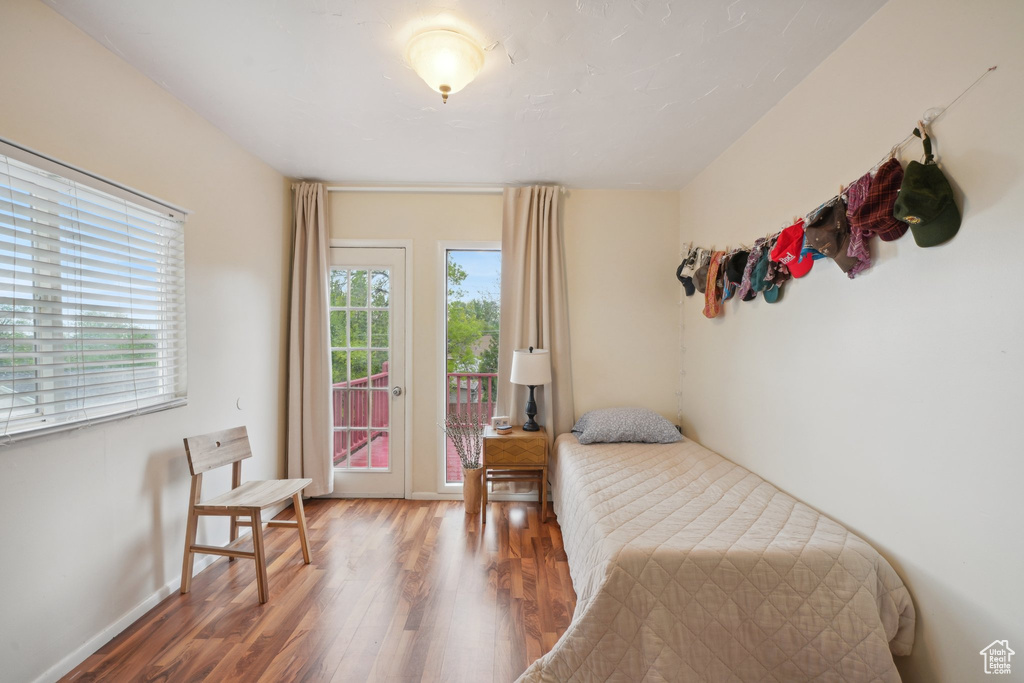 Bedroom featuring wood finished floors