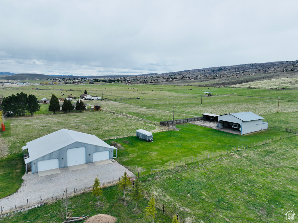 Aerial view with a rural view