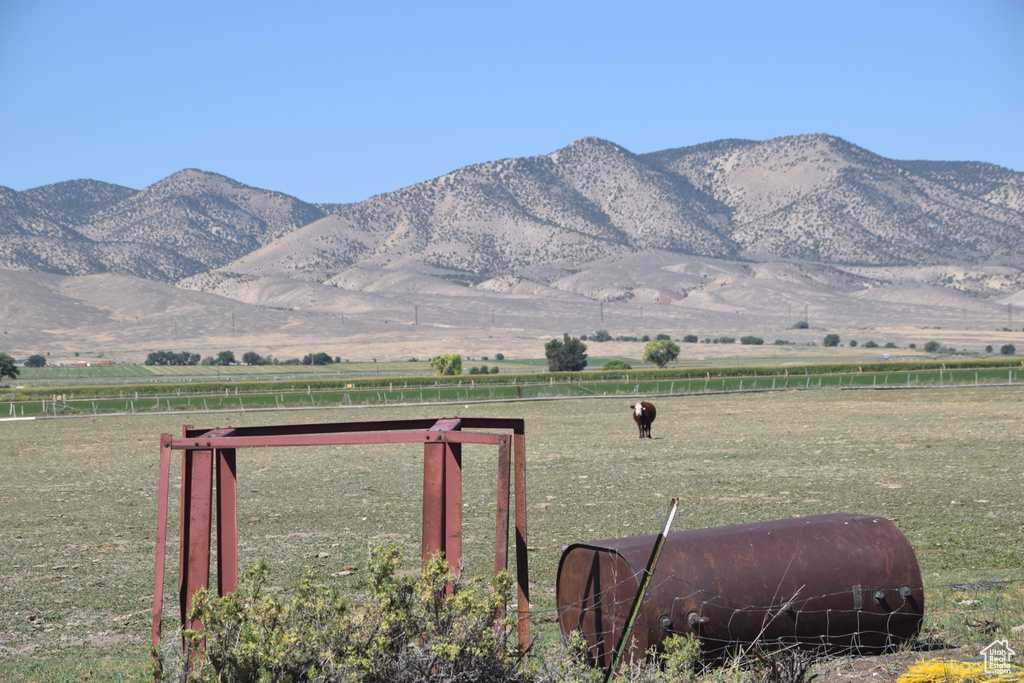 Property view of mountains featuring a rural view
