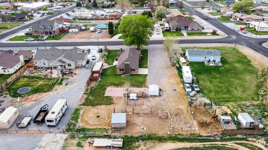 Bird\'s eye view with a residential view