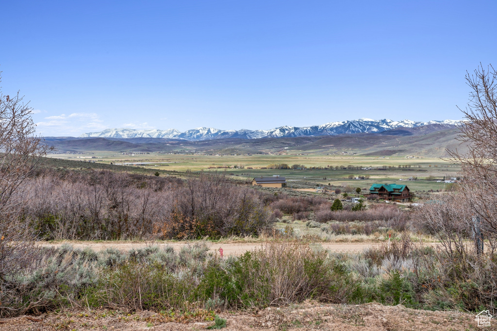 View of mountain feature with a rural view