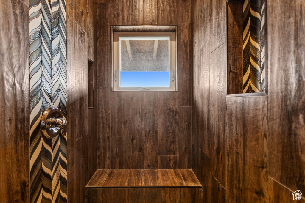 Bathroom with tiled shower