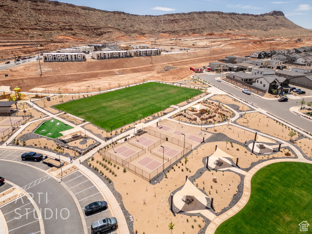 Bird\'s eye view featuring a mountain view and a residential view