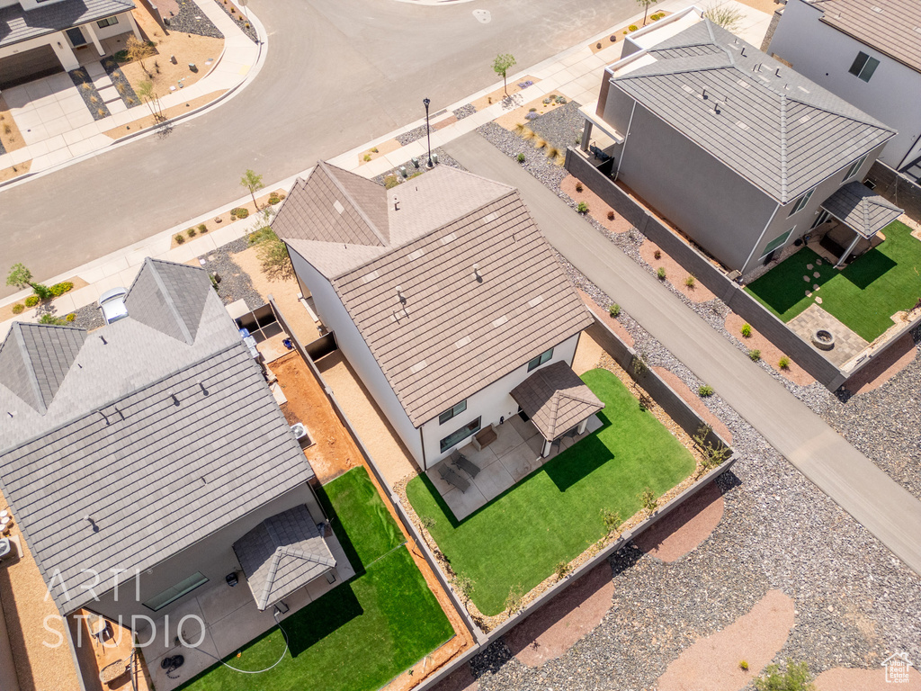 Aerial view with a residential view