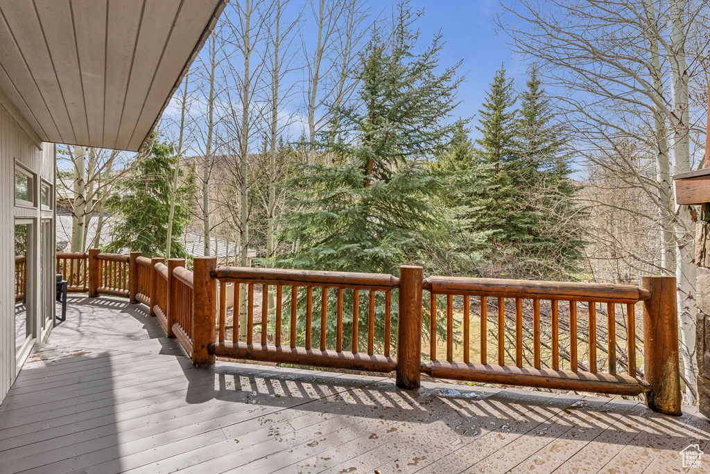 View of wooden deck