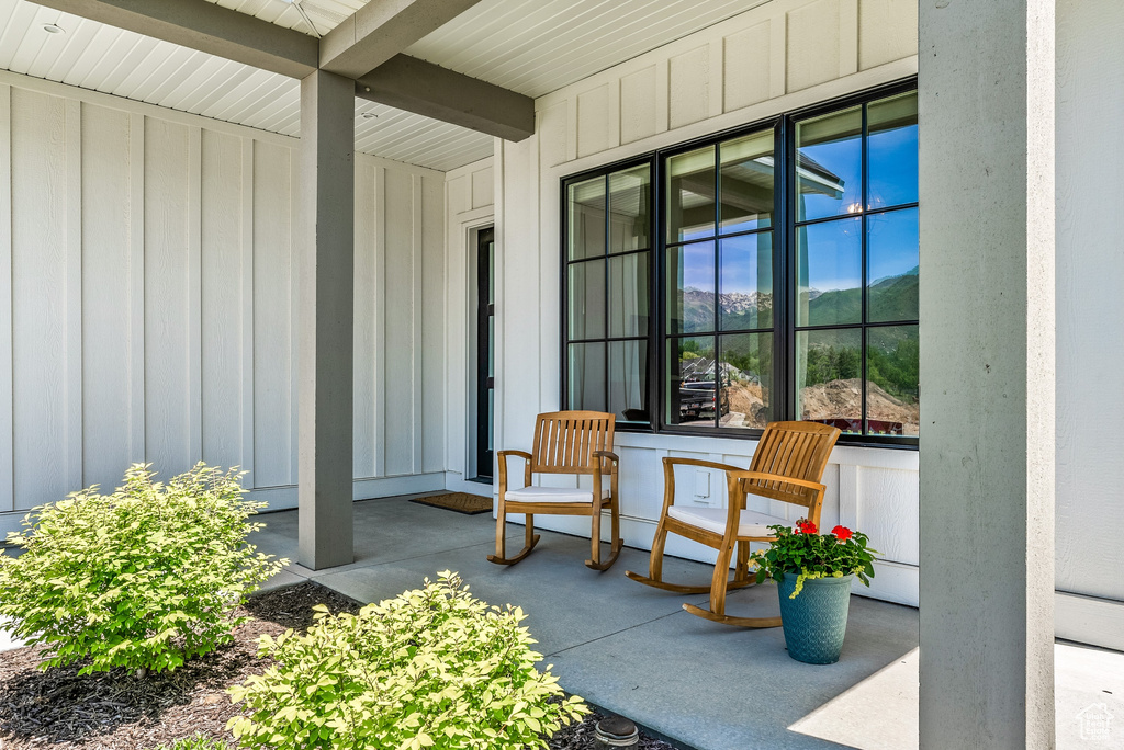Exterior space featuring a porch