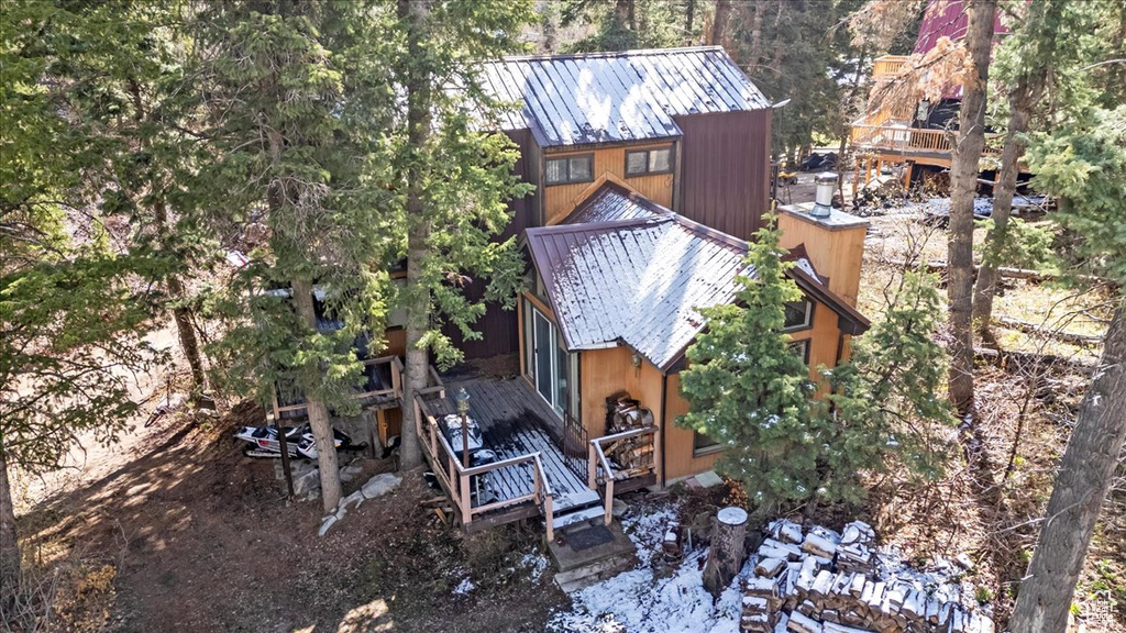 Birds eye view of property