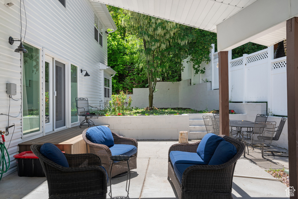 View of patio featuring outdoor dining space