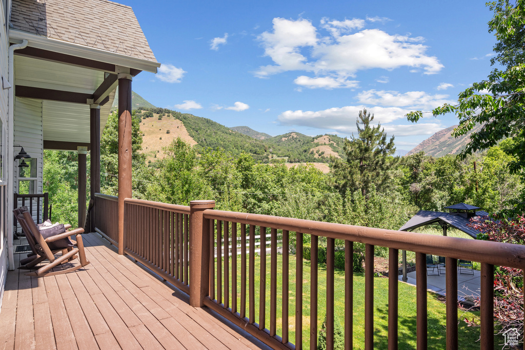 Deck with a mountain view