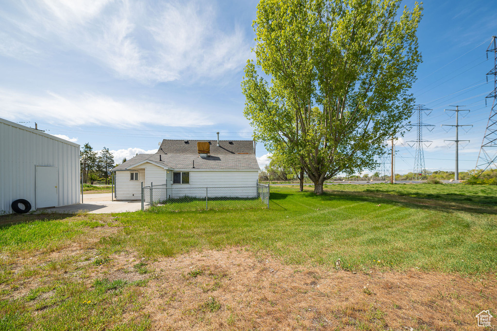 View of yard with fence