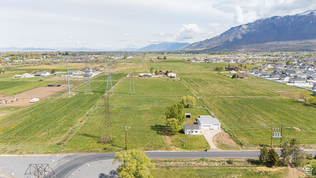 Bird's eye view with a mountain view and a rural view