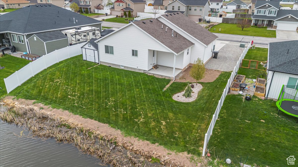 Aerial view featuring a residential view