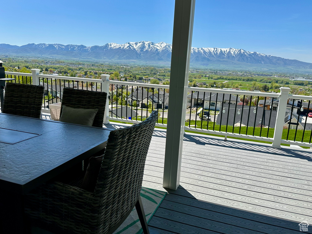 Deck with a mountain view