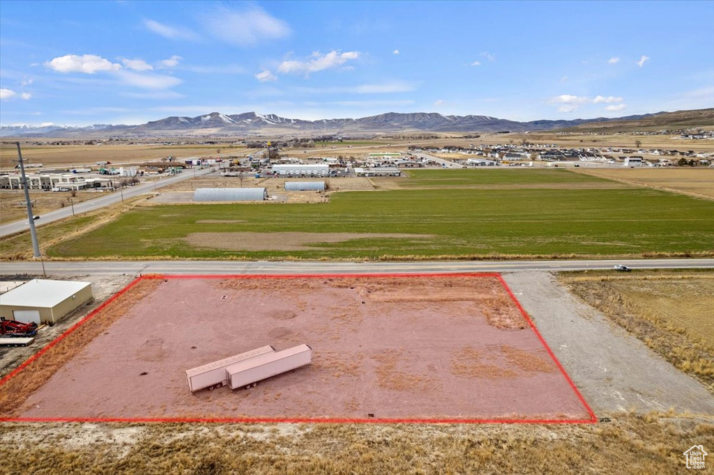 Bird's eye view with a mountain view and a rural view