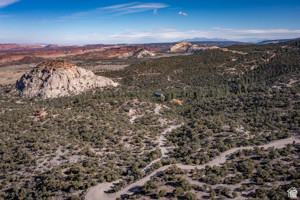 Bird's eye view featuring a mountain view