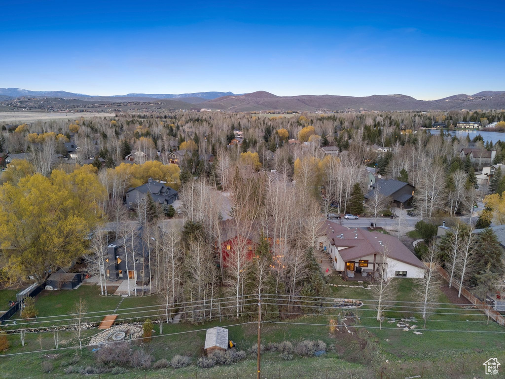 Drone / aerial view with a mountain view