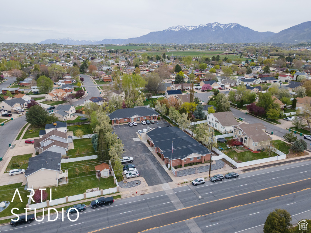 Bird\'s eye view featuring a mountain view and a residential view