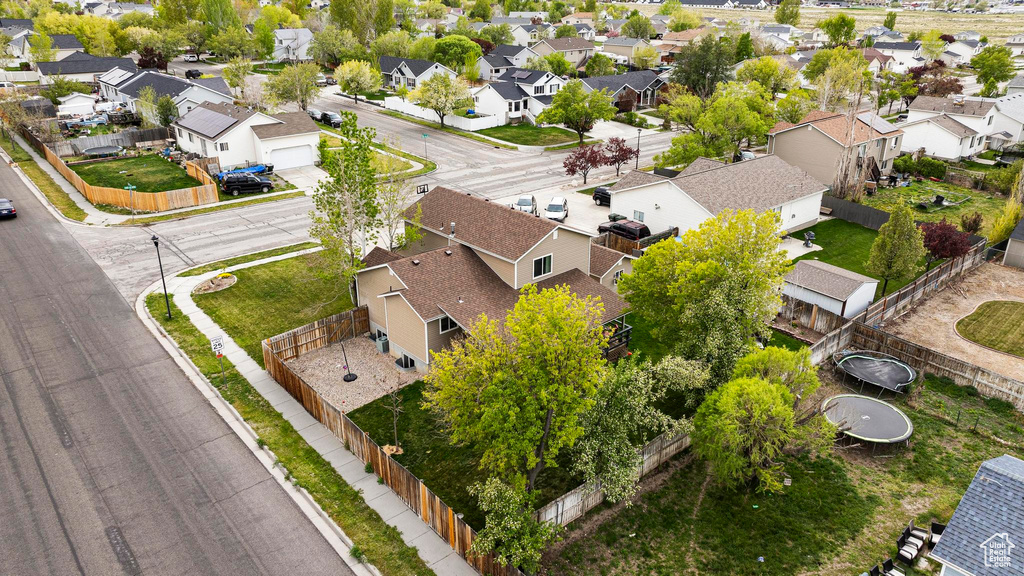Aerial view with a residential view