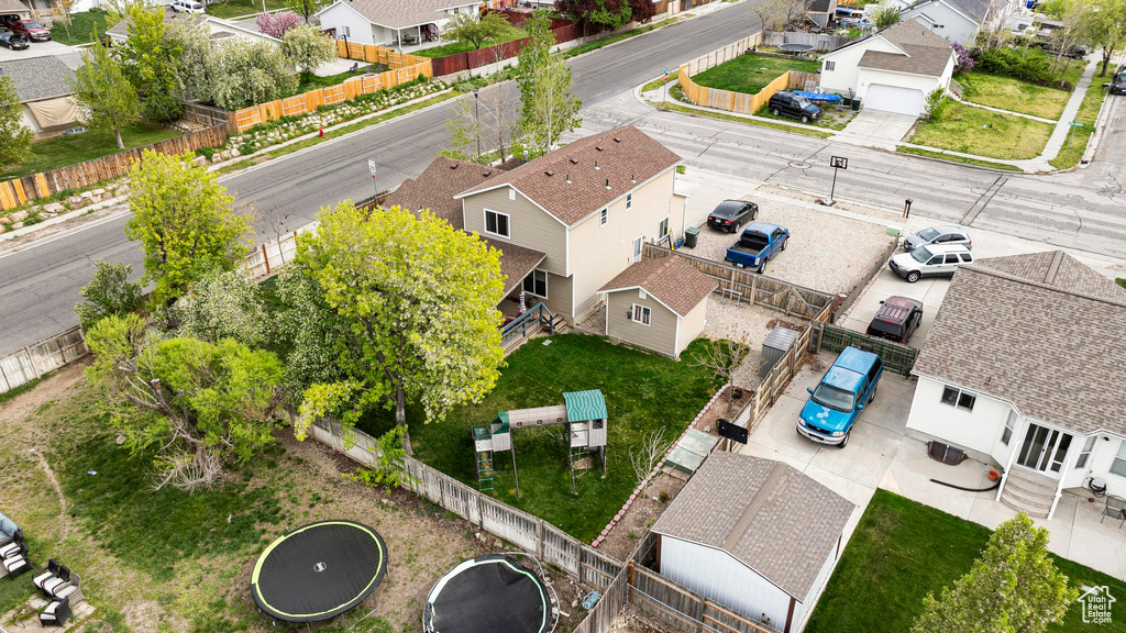 Drone / aerial view with a residential view