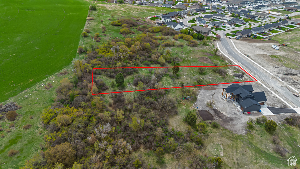 Aerial view with a residential view
