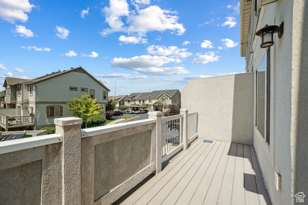 Deck with a residential view