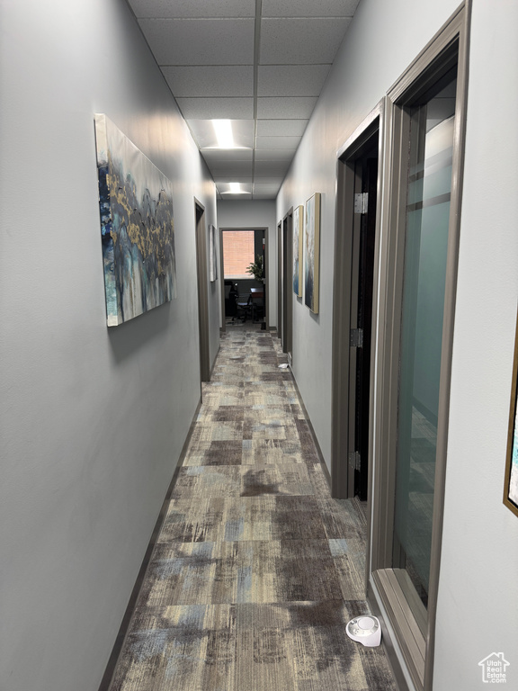 Hall with a drop ceiling