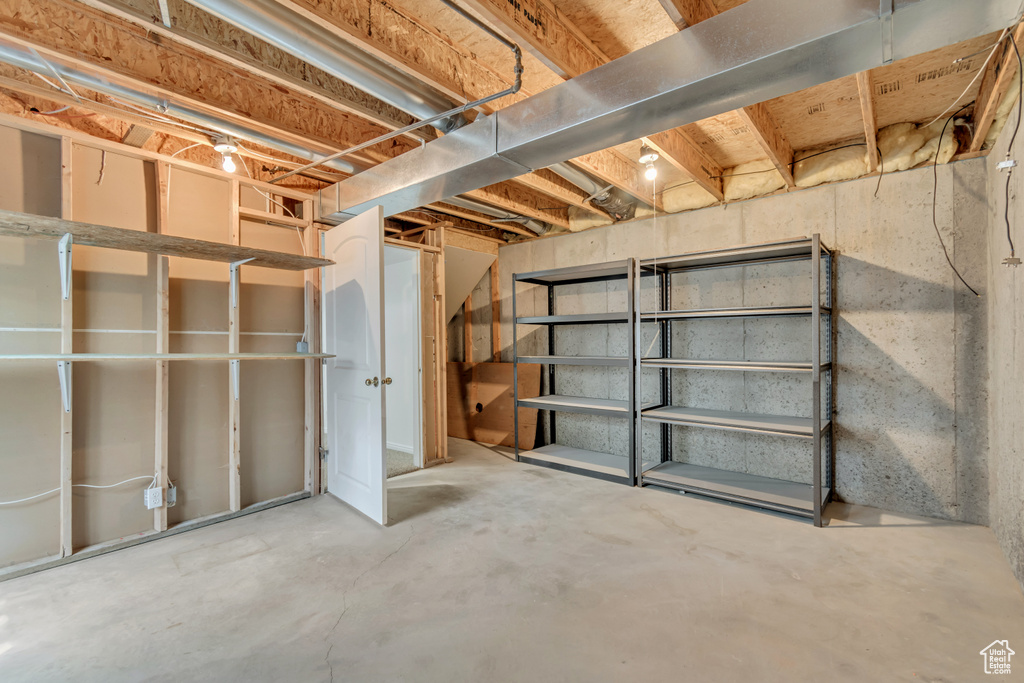 View of unfinished basement