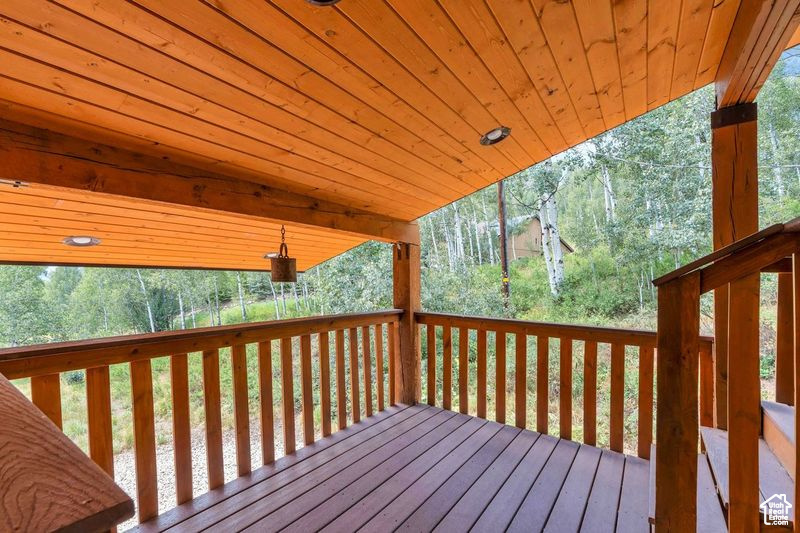 View of wooden deck