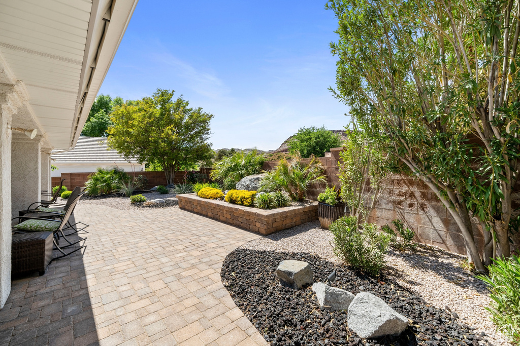 View of patio / terrace with a fenced backyard