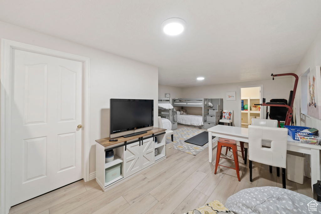Interior space with light wood-style floors