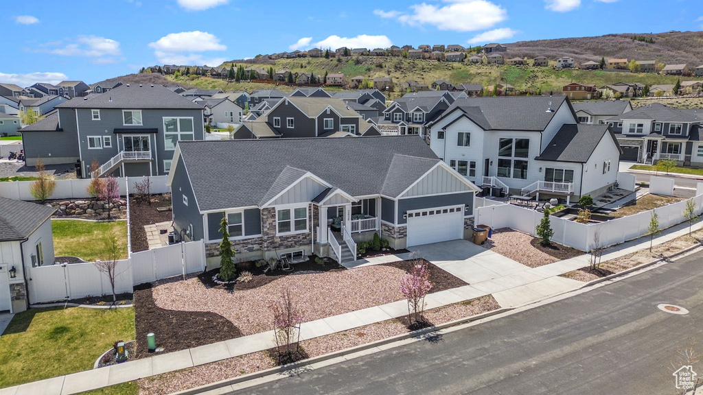 Aerial view featuring a residential view