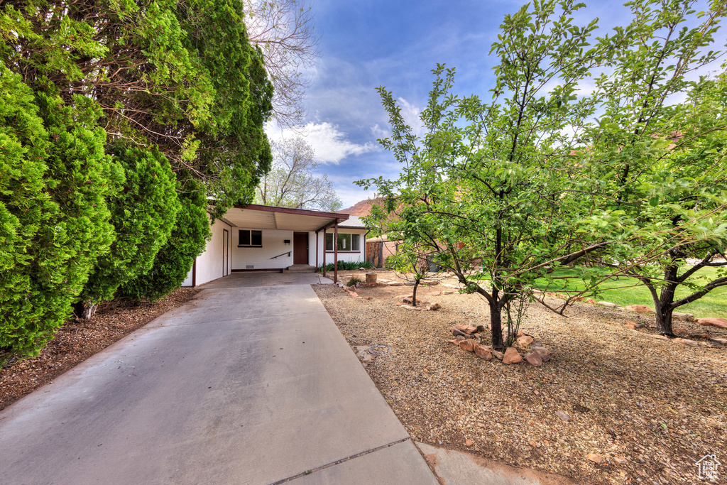 View of front of property featuring driveway