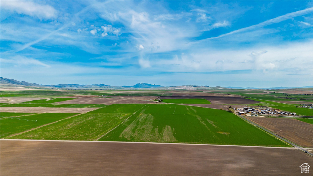 Drone / aerial view with a mountain view