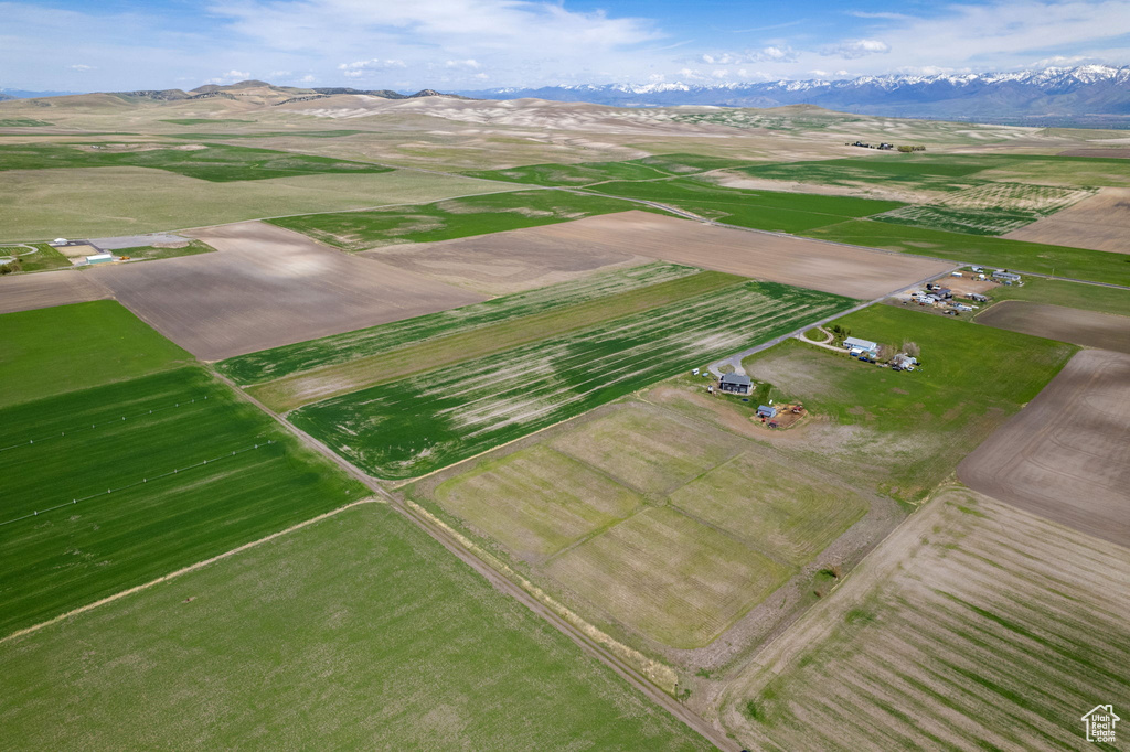 Aerial view with a mountain view and a rural view