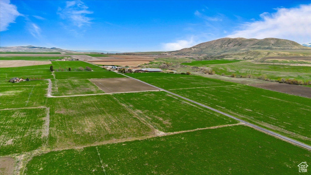 Aerial view featuring a mountain view