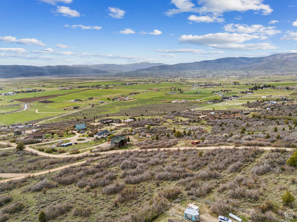 Drone / aerial view with a rural view and a mountain view