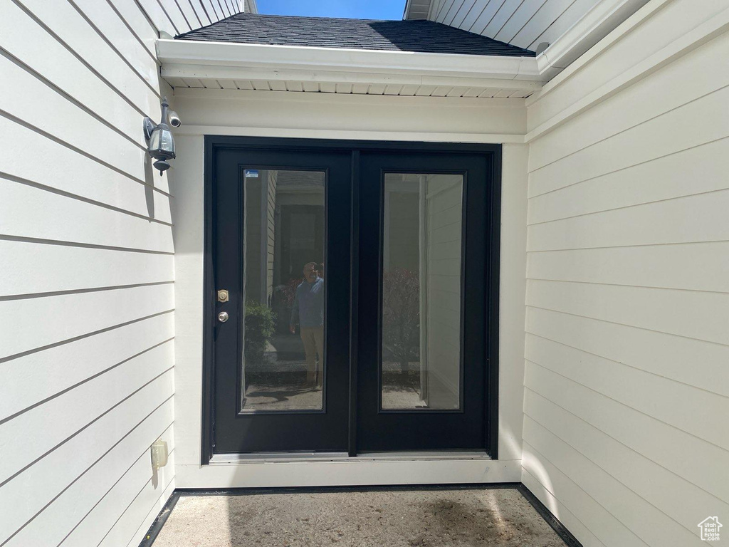 Doorway to property with french doors