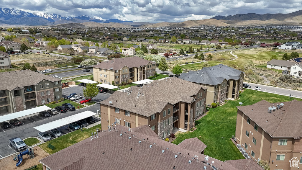 Bird\'s eye view with a residential view and a mountain view