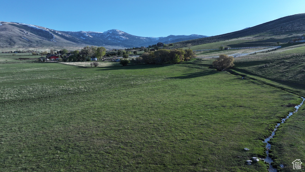 Mountain view with rural landscape