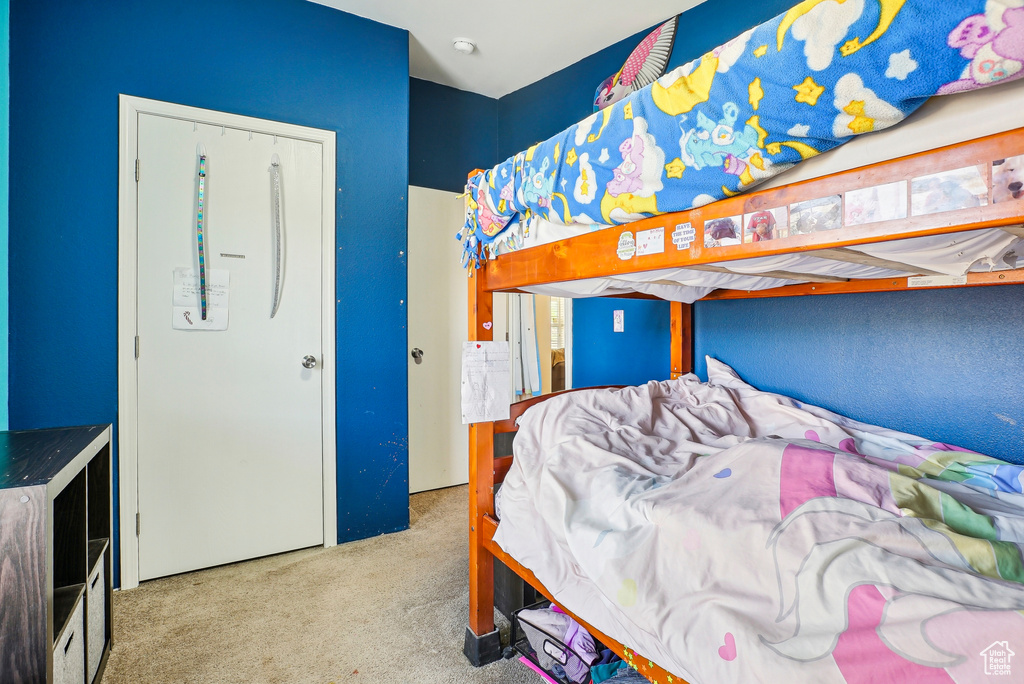 Bedroom with carpet floors