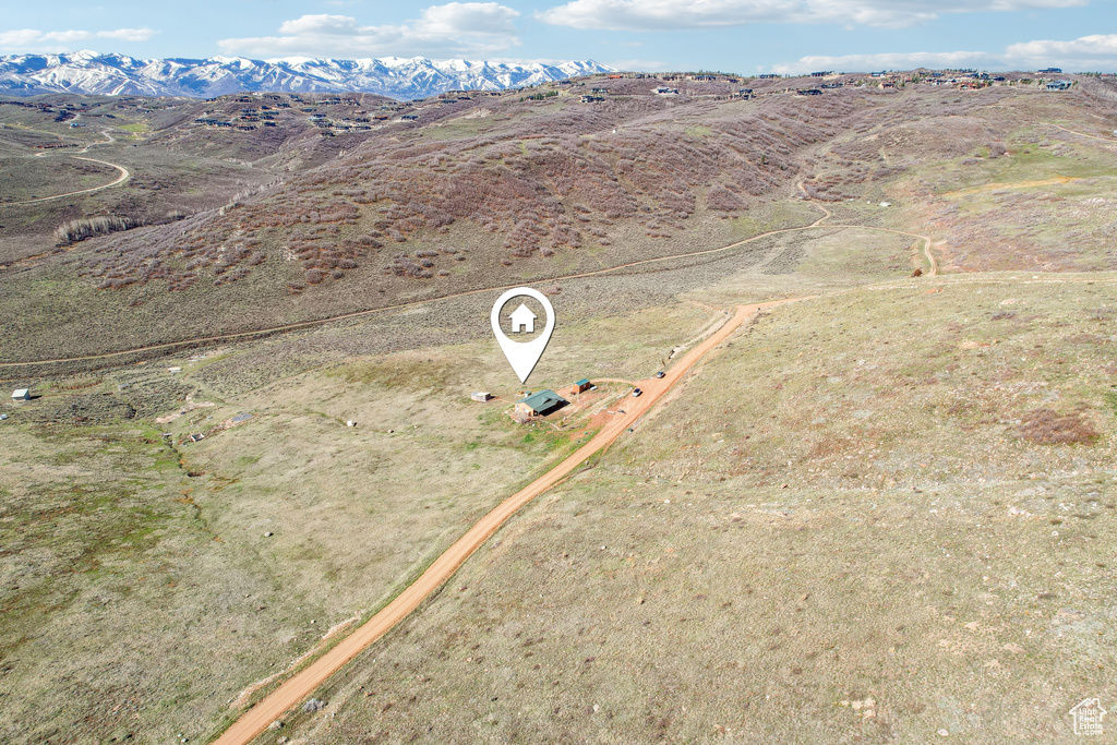 Bird's eye view with a mountain view