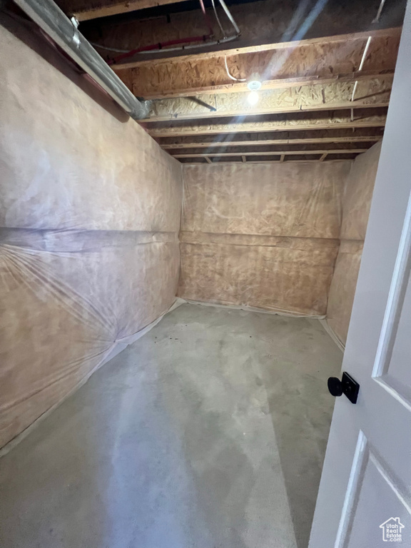 View of unfinished basement